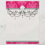 Raspberry and pink damask flyer design