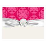 Raspberry and pink damask post cards