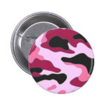 Raspberry Camo Pinback Button