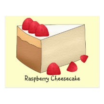 Raspberry Cheesecake Recipe Card Postcard