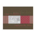 Raspberry & Chocolate Photo Save the Date postcards