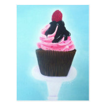 Raspberry Cupcake Postcard