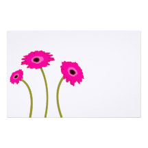 Raspberry Gerber Daisy Personalized Stationery
