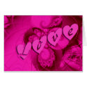 Raspberry Hearts Love Card