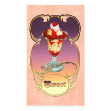 Raspberry Ice Cream Sundae Business Card