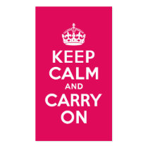 Raspberry Keep Calm and Carry On Business Card Template