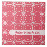Raspberry Pink Starburst Personalized Tile