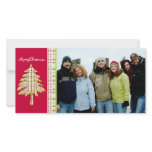 Raspberry Plaid Tree & Snowflake Merry Christmas photo cards