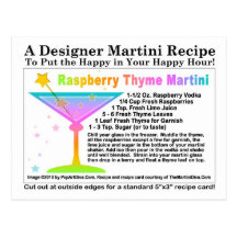Raspberry Thyme Martini Recipe Postcard