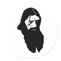 Rasputin--Black Round Stickers