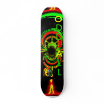Rasta glow skate board
