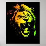 Rasta Lion Poster