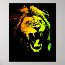 Rasta Lion Poster