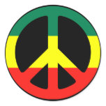 Rasta Peace Sign Round Sticker
