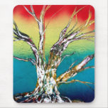 Rasta red yellow green deadwood tree painting mouse pad