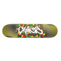 rasta skull skateboard