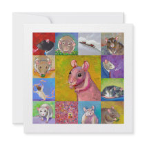 Rat art colourful contemporary paintings fun cards