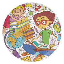 Rat de bibliothèque assiette