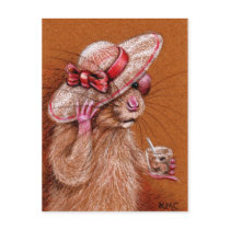 Rat in Floppy Hat Postcard