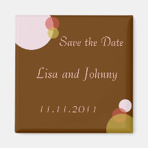 Rat Pack Save the Date - Brown Fridge Magnet