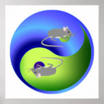 Rat Yin Yang Posters