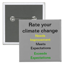 Rate your Climate Change Pinback Buttons