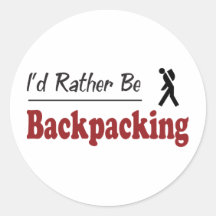 Rather Be Backpacking Round Sticker