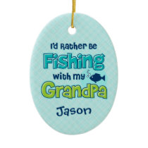 Rather Be Fishing Grandpa ornaments