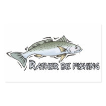 Rather Be Fishing Rectangular Sticker