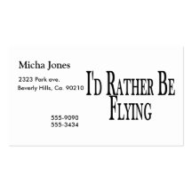 Rather Be Flying Business Card Templates