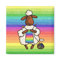 rather be knitting refrigerator magnet