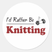 Rather Be Knitting Round Stickers