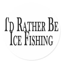Rather Ice Fish Round Stickers