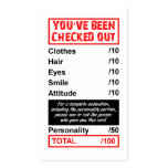 Rating Pick Up Card You've Been Checked Out Business Card Templates