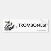 Raton laveur jouant le trombone adhésifs pour voiture