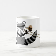 Raton laveur jouant le trombone mugs à café