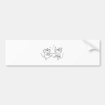 Ratoncitos de Boda Etiqueta De Parachoque