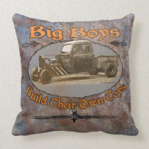 Ratrod Truck Rusty Metal Throw Pillow