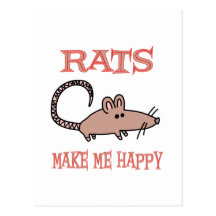 Rats Make Me Happy Post Cards