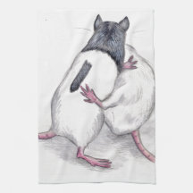 rats playing kitchen towel