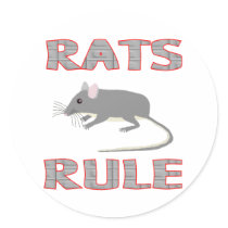 RATS RULE ROUND STICKERS