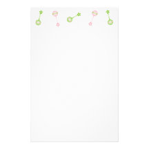 Rattle n Roll Stationary (pink and green) Custom Stationery