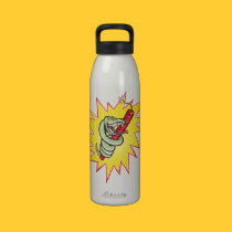 Rattle Snake Coiling Dynamite Cartoon water bottles