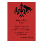 Raven and Damask Halloween Invitation