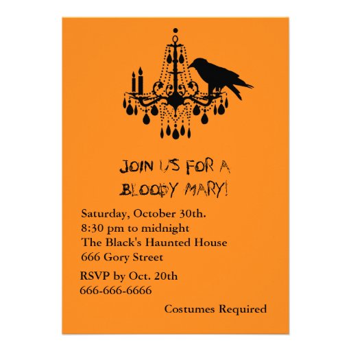 Raven Black Halloween Invitation