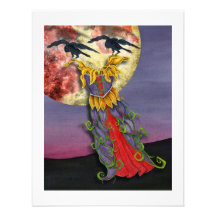 Raven Dress Halloween Invitation