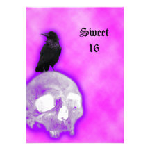Raven et anniversaire du bonbon 16 à imaginaire de cartons d'invitation personnalisés