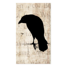 Raven Silhouette - Vintage Retro Ravens & Crows Business Card Templates
