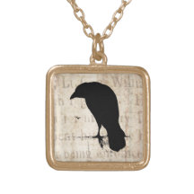 Raven vintage - Goth fait sur commande rappelle Ra Pendentif