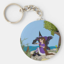 Raven Witch Faery Key Chain